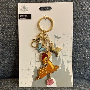 NEW Cute Disney Bambi Keychain with Blue and Pink Charms